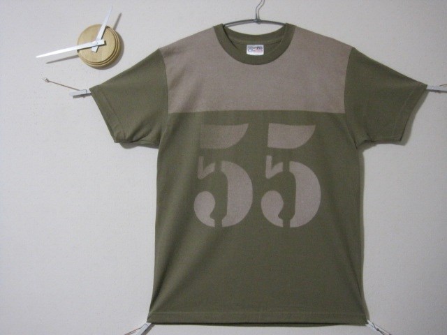 1点物　ゲームＴ　ラージＳＰナンバー【55】ブロンズ　　　茶/ステンシル/アーミー/キッズ/ギフト