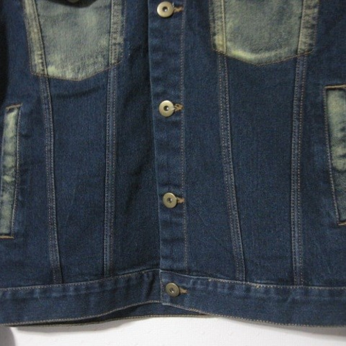 1点 ソフト デニムジャケット【4】ビンテージ加工 ブリーチ／デニム