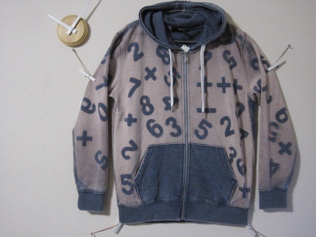 1点　ソフトパーカー【電卓オールナンバー】ラベンダー　パジャマ/部屋着/デニム/インディゴ/ストレッチ/カワイイ