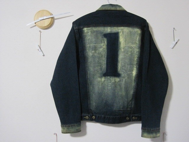 １点　ソフト　デニムジャケット【1】ビンテージ加工　ブリーチ／デニム／ミリタリー／Ｇジャン／インディゴ／ストレッチ／
