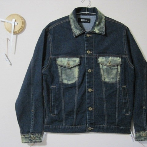 デニムジャケット　ブリーチ加工 セール】 【セットアップ対応】ムラブリーチデニムブルゾン （G