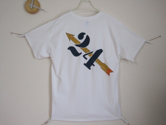 オリジナル完全１点物　ナンバーＴシャツ＊バック2４ 　男前/レディース/メンズ/子供/カワイイ/カッコイイ/矢/番号