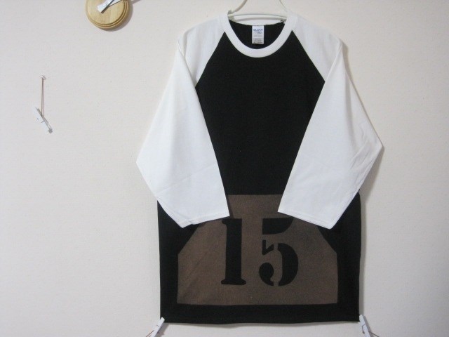 7分袖　休日ポケット　15　送料無料　ドルマン／Ａライン／モノクロ／ゆるい／ロンＴ／旗日／ロンＴ／ポケット／キュート