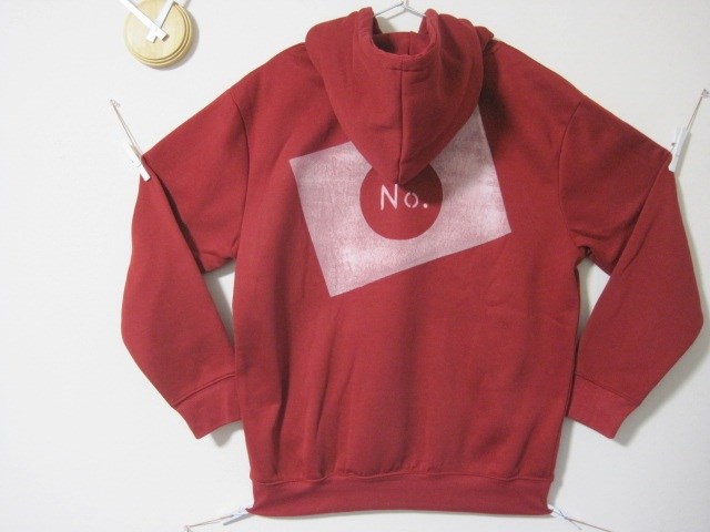 1点物　リメイクパーカー　 ジャポンスター【3】　ワインレッド/日の丸/還暦/サンタ/サバゲー/戦/日の丸/星/寿/赤