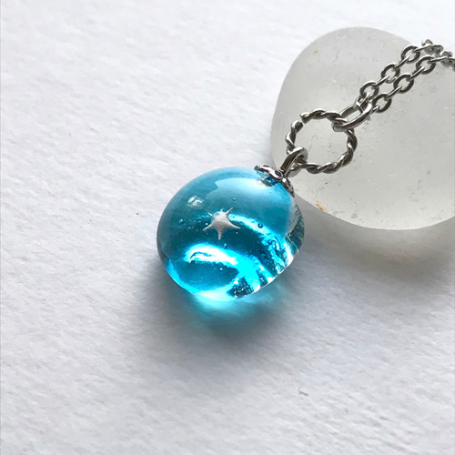はくとん　　佐竹ガラスの星空ネックレス　レジンネックレス　ハンドメイド はくとん様専用 佐竹ガラスの星空ネックレス レジンネックレス