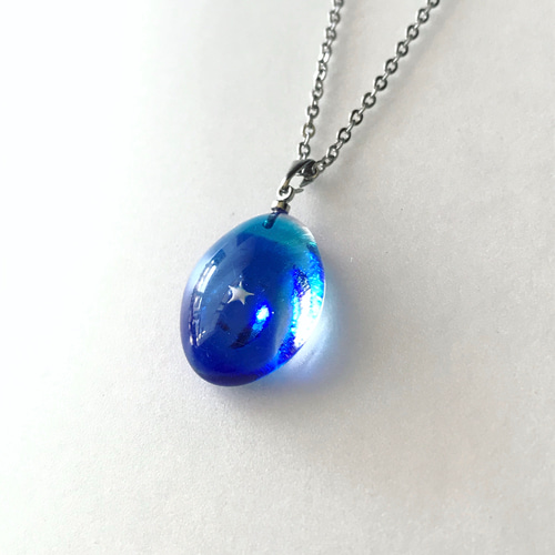 最終値下げ:涙ガラス制作所 涙ネックレス ガラス ハンドメイド