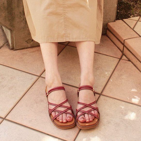 素足でも安心♪2wayメッシュサンダル (4LINE) 靴 日本製 国産素材 【納期5～14日】 2枚目の画像