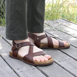 沢山歩いても疲れない！メンズ クロスストラップサンダル (BRISE) 国産