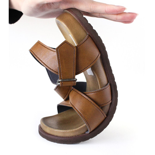 沢山歩いても疲れない！メンズ クロスストラップサンダル (BRISE) 国産