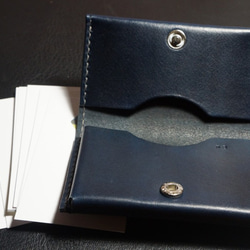 【TL】深海軍藍名片夾／名片盒，對開，大容量│專屬製作──免費打印 第5張的照片
