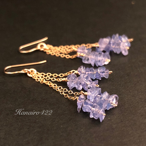 14kgf＊アンデシンの5連チャーム＊ピアスイヤリング変更可