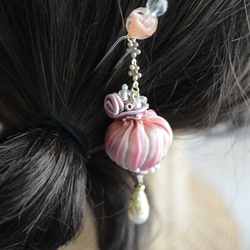 かんざし　シルクリボンのバルーン　ピンク 1枚目の画像
