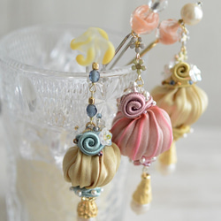 かんざし　シルクリボンのバルーン　ピンク 5枚目の画像