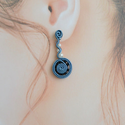 レースのような涼しげピアス　（ブルー）【送料無料】 3枚目の画像