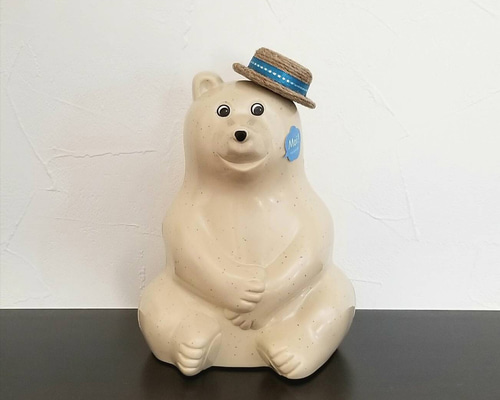 しろくま貯金箱　麦わら帽子　2点セット しろくま貯金箱 麦わら帽子 2点セット