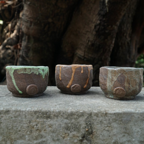 蛍光シリーズ：新緑、新緑、青釉の茶碗 湯呑み 圓樸陶器 通販 9648723