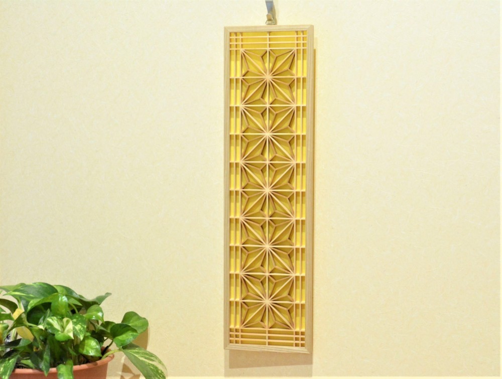 角麻柄組子細工パネル(R) 角麻柄組子細工パネル(R) 角麻 ｜ 吉祥組子シリーズ ｜