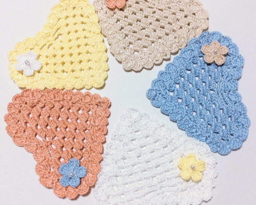 幸寿　手編みドイリー　コースター　18枚　ハンドメイド アンティーク風コースター 編み方②crochet doily coaster