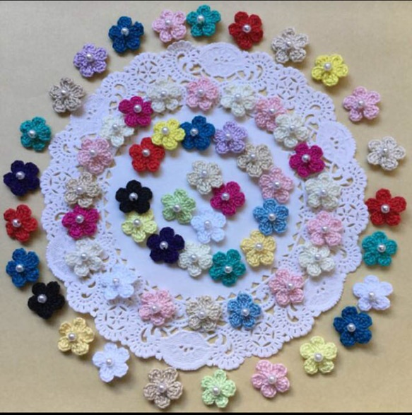 ハンドメイド パール イヤーカフ 手編みレース （新品