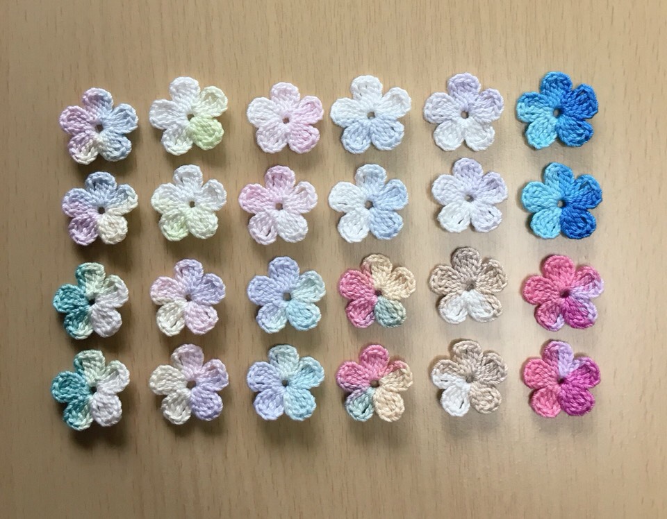 ハンドメイド資材☆お花モチーフ6枚価格レース編み アレンジアクセント