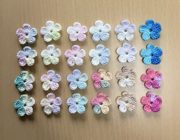 ハンドメイド資材☆お花モチーフ6枚価格レース編み アレンジアクセント