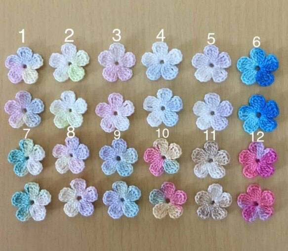 ハンドメイド資材☆お花モチーフ6枚価格レース編み アレンジアクセントに♡パーツ 2枚目の画像