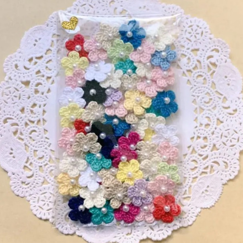 ハンドメイドお花モチーフ5枚価格アレンジワンポイントにパーツ