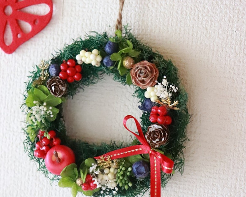 No.R5♡Sold outミニリース クリスマスリース ミニビーズリース No.R5