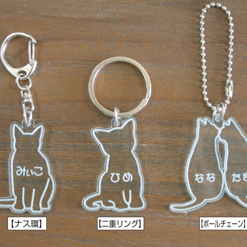 猫のひたいほどワイド 名前 アクリルキーホルダー 猫ちゃんお名前入りアクリルキーホルダー・送料無料