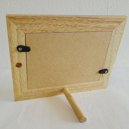 再販】猫ちゃんのお名前入りラバーウッドのフォトフレーム＊お名前入り