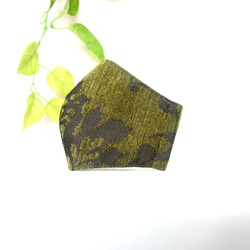 [西班牙材料新模式（秋季/冬季）]＃320GR [綠色]天鵝絨般光澤材料製成的秋/冬面罩☆ 第1張的照片