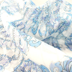 [無紡布口罩]＃8411柔和輕的蛋白石印花圖案☆[白色和水藍色] 第6張的照片