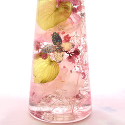 ギフト『☆ビジュー☆ ハーバリウム 』クリアケース付き 桜ハーバリウム コーン型  Lサイズ 6枚目の画像