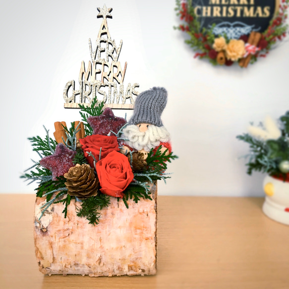 ハンドメイド❣️クリスマスアレンジ❣️ツリー、ケーキプリザーブド