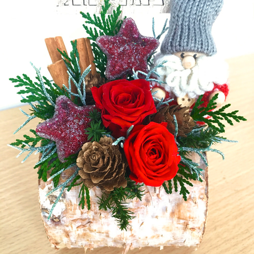 クリスマスアレンジ 『ブッシュ・ド・ノエル』プリザーブド