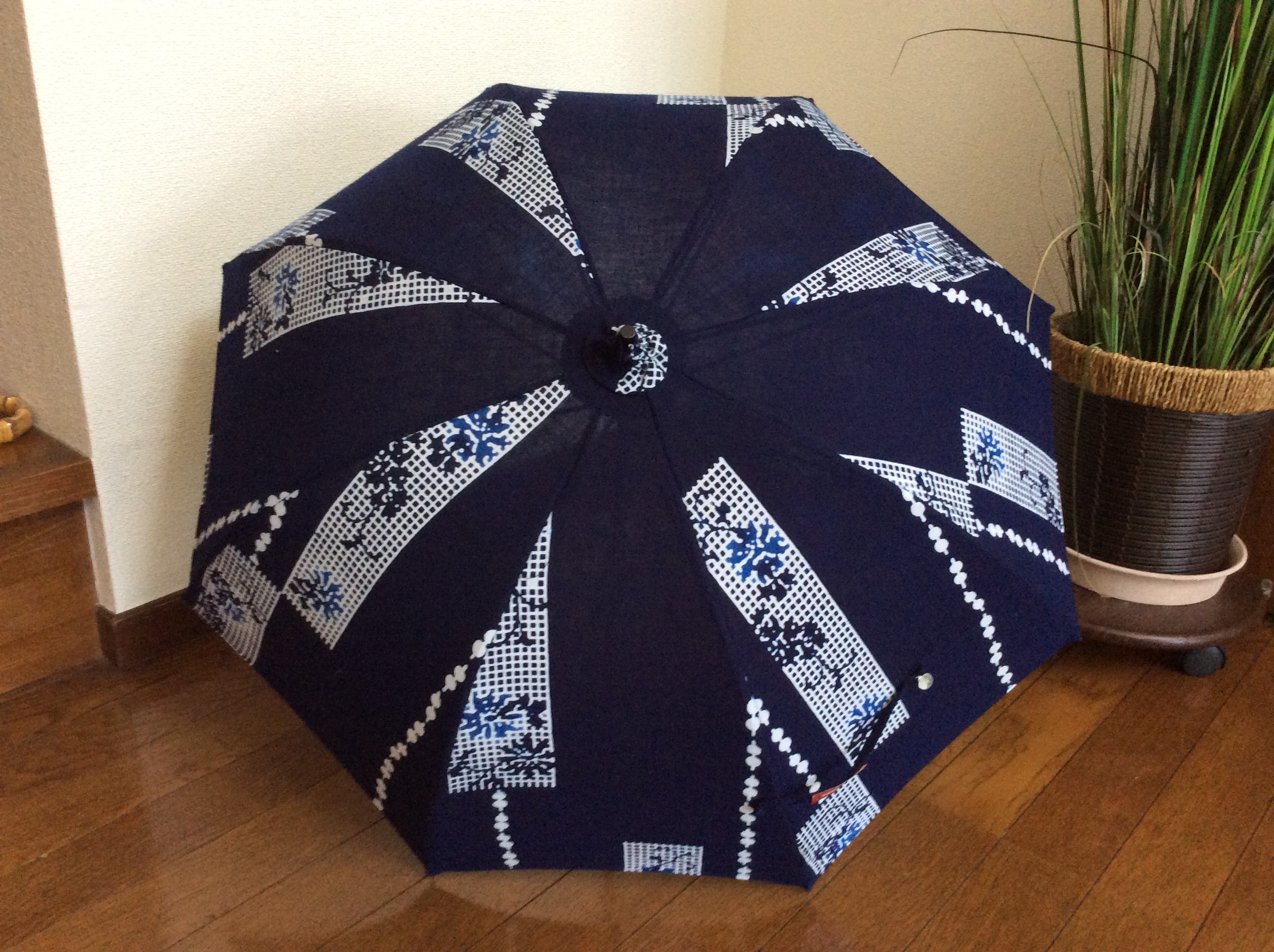 襤褸日傘★藍染古布★ハンドメイド 襤褸日傘☆藍染古布☆ハンドメイド