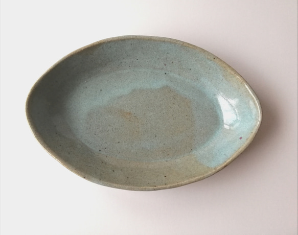 松灰釉舟形大皿 1枚目の画像