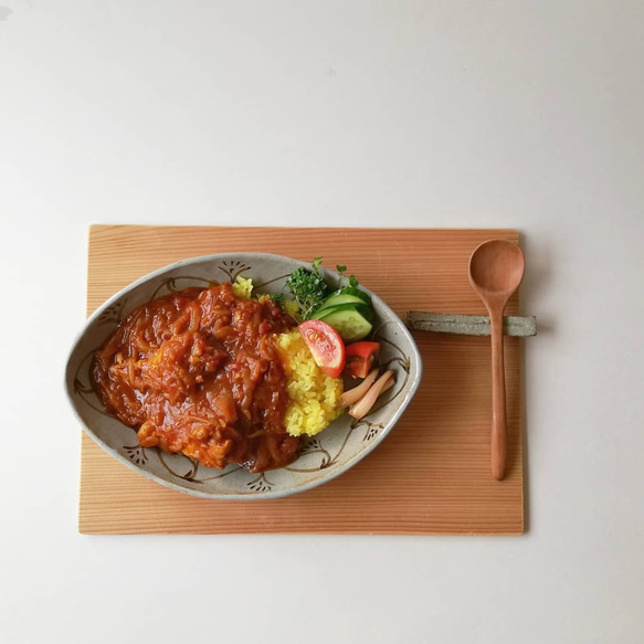 松灰釉舟形大皿 6枚目の画像