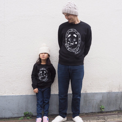 ひょっとこ メンズトレーナー S M L XL 2XL Black 4枚目の画像