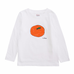 みかん キッズ長袖Ｔシャツ White 110 130 150 160 ☆お正月☆新年☆年越し☆ 5枚目の画像