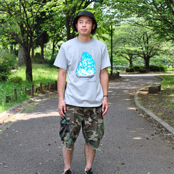 かき氷メンズＴシャツ BlueHawaii  Gray S M L XL 2XL 3XL ☆父の日Gift☆ 2枚目の画像