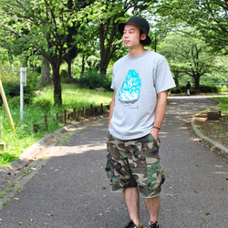 かき氷メンズＴシャツ BlueHawaii  Gray S M L XL 2XL 3XL ☆父の日Gift☆ 3枚目の画像