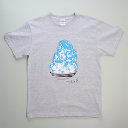 かき氷メンズＴシャツ BlueHawaii  Gray S M L XL 2XL 3XL ☆父の日Gift☆ 5枚目の画像