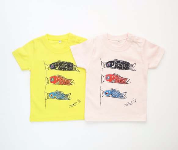 鯉魚旗寶寶80 90 T卹BabyPink ☆兒童節♫慶祝第一個節日♫男孩節☆ 第3張的照片
