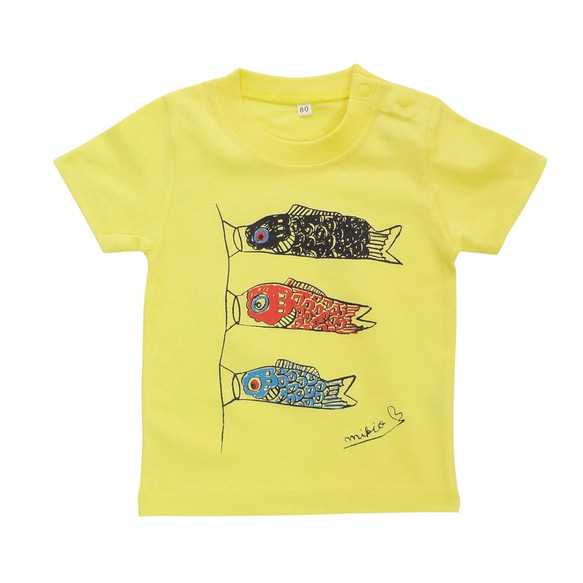 こいのぼりベビー 80 90 Ｔシャツ Yellow ☆こどもの日 ♫初節句のお祝いに♫ 端午の節句☆ 1枚目の画像