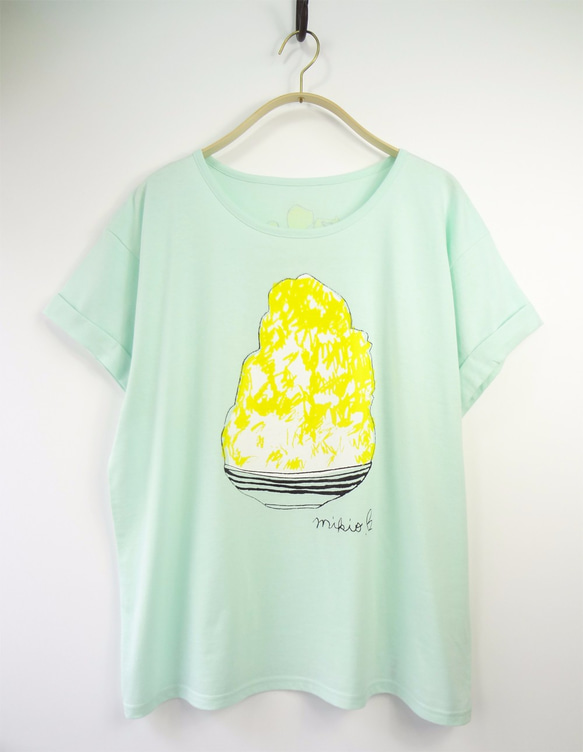 かき氷 ゆるふわレディースＴシャツ Lemon 2枚目の画像