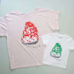 かき氷 ゆるふわレディースＴシャツ Ichigo 8枚目の画像