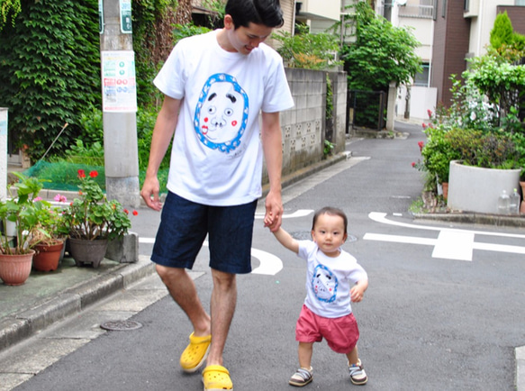 與爸爸搭配的 2 件套裝☆彡 Hyottoko 男士和兒童嬰兒 T 卹 ☆父親節禮物 ☆超值套裝折扣☆ 第1張的照片