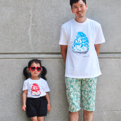 パパとお揃いコーデ2枚セット☆彡 かき氷 メンズ＆キッズベビーTシャツ ☆父の日Gift ☆お得なセット割引☆ 2枚目の画像