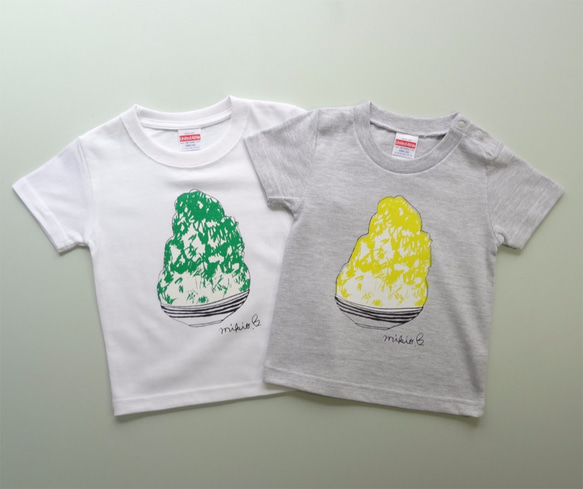 パパとお揃いコーデ2枚セット☆彡 かき氷 メンズ＆キッズベビーTシャツ ☆父の日Gift ☆お得なセット割引☆ 9枚目の画像